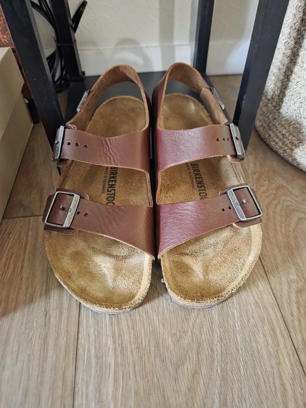 Birkenstock Brown Leather Two-Strap Men’s Sandals with Backstrap